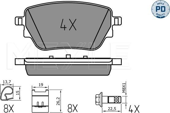 Meyle 025 229 8617/PD - Kit pastiglie freno, Freno a disco autozon.pro