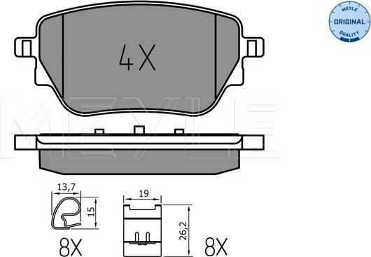 Meyle 025 229 8617 - Kit pastiglie freno, Freno a disco autozon.pro