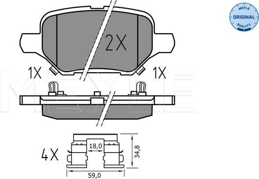 Meyle 025 229 3017 - Kit pastiglie freno, Freno a disco autozon.pro