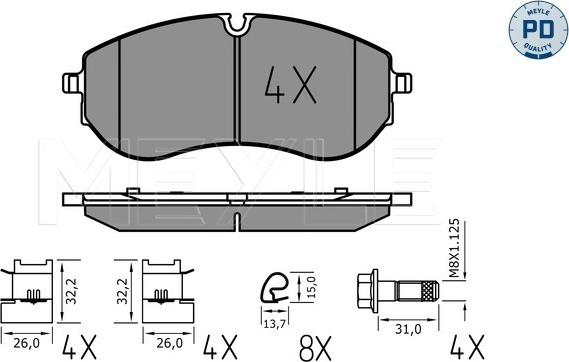 Meyle 025 224 9320/PD - Kit pastiglie freno, Freno a disco autozon.pro