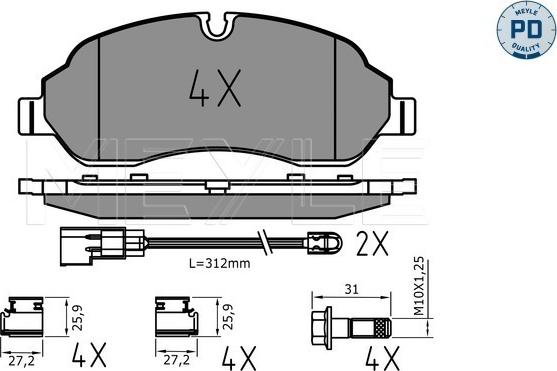 Meyle 025 220 3417/PD - Kit pastiglie freno, Freno a disco autozon.pro