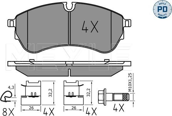 Meyle 025 221 4721/PD - Kit pastiglie freno, Freno a disco autozon.pro