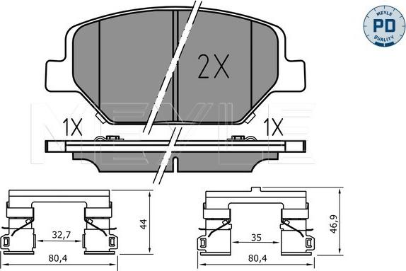 Meyle 025 221 3819/PD - Kit pastiglie freno, Freno a disco autozon.pro