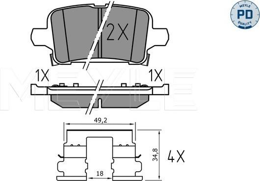 Meyle 025 221 2917/PD - Kit pastiglie freno, Freno a disco autozon.pro