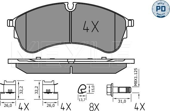 Meyle 025 221 7821/PD - Kit pastiglie freno, Freno a disco autozon.pro