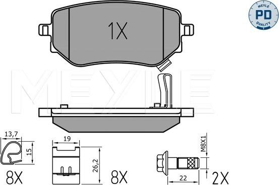 Meyle 025 228 6118/PD - Kit pastiglie freno, Freno a disco autozon.pro