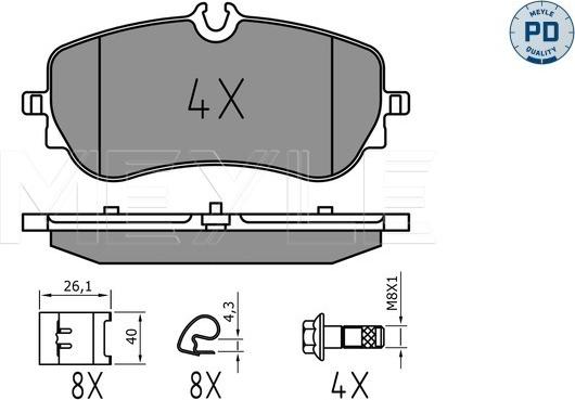 Meyle 025 228 0219/PD - Kit pastiglie freno, Freno a disco autozon.pro