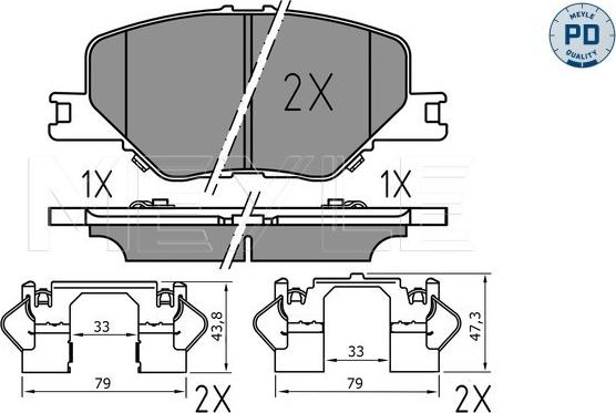 Meyle 025 228 3819/PD - Kit pastiglie freno, Freno a disco autozon.pro