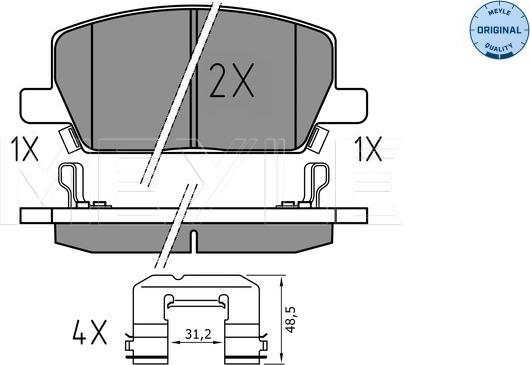 Meyle 025 223 1119 - Kit pastiglie freno, Freno a disco autozon.pro