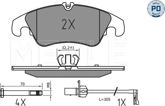 Meyle 025 222 5219/PD - Kit pastiglie freno, Freno a disco autozon.pro