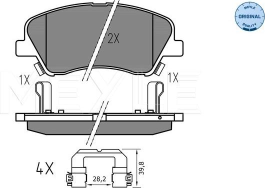 Meyle 025 222 2818 - Kit pastiglie freno, Freno a disco autozon.pro