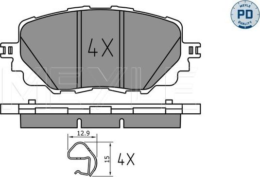 Meyle 025 222 7115/PD - Kit pastiglie freno, Freno a disco autozon.pro