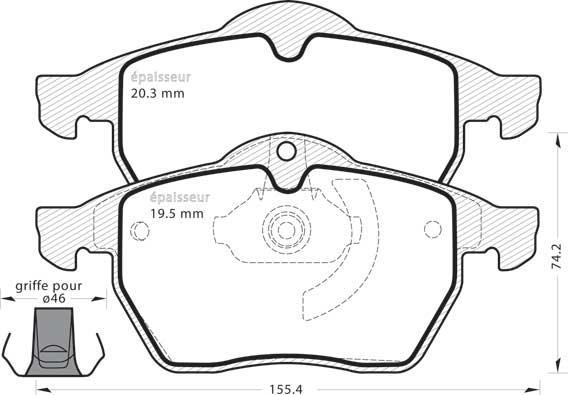 MGA 403 - Kit pastiglie freno, Freno a disco autozon.pro