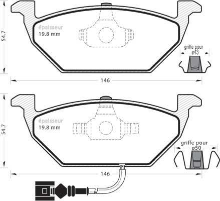 MGA 487 - Kit pastiglie freno, Freno a disco autozon.pro