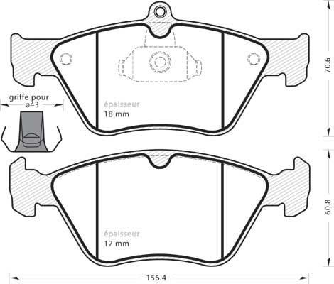 ATE 607080 - Kit pastiglie freno, Freno a disco autozon.pro