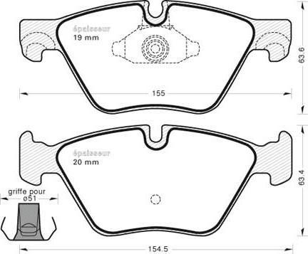 BMW (BRILLIANCE) 6 860 242 - Kit pastiglie freno, Freno a disco autozon.pro