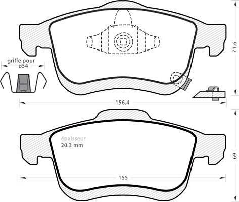 MGA 1166 - Kit pastiglie freno, Freno a disco autozon.pro