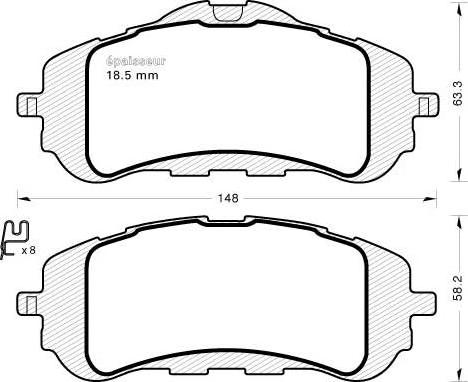 MGA 1161 - Kit pastiglie freno, Freno a disco autozon.pro