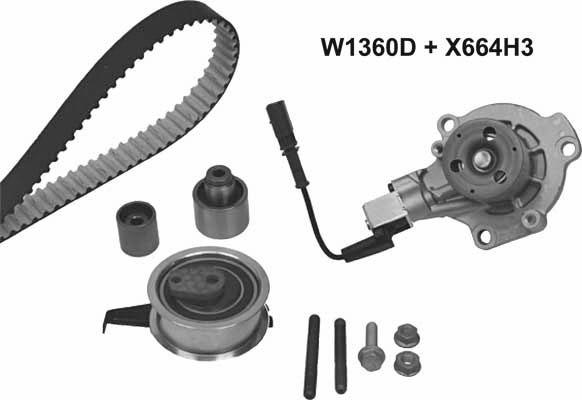 MGA 1360DK2 - Pompa acqua + Kit cinghie dentate autozon.pro