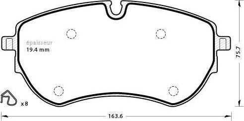 MGA 1302 - Kit pastiglie freno, Freno a disco autozon.pro