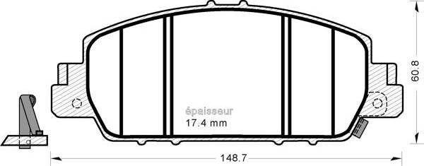 MGA 1265 - Kit pastiglie freno, Freno a disco autozon.pro