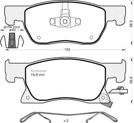 MGA 1227 - Kit pastiglie freno, Freno a disco autozon.pro