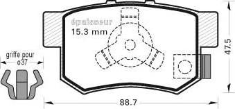 MGA 834 - Kit pastiglie freno, Freno a disco autozon.pro