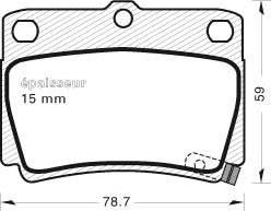 Mitsubishi MR3S9575 - Kit pastiglie freno, Freno a disco autozon.pro