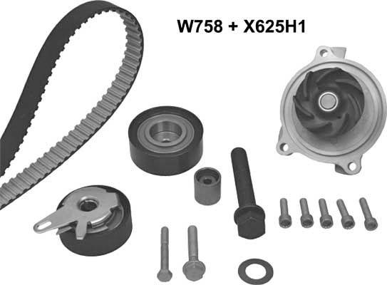 MGA 758K2 - Pompa acqua + Kit cinghie dentate autozon.pro