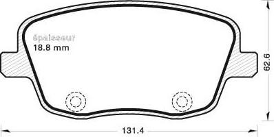 MGA 717 - Kit pastiglie freno, Freno a disco autozon.pro