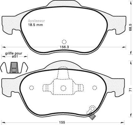 MGA 723 - Kit pastiglie freno, Freno a disco autozon.pro