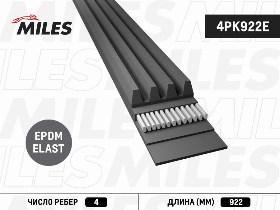 Miles 4PK922E - Cinghia Poly-V autozon.pro