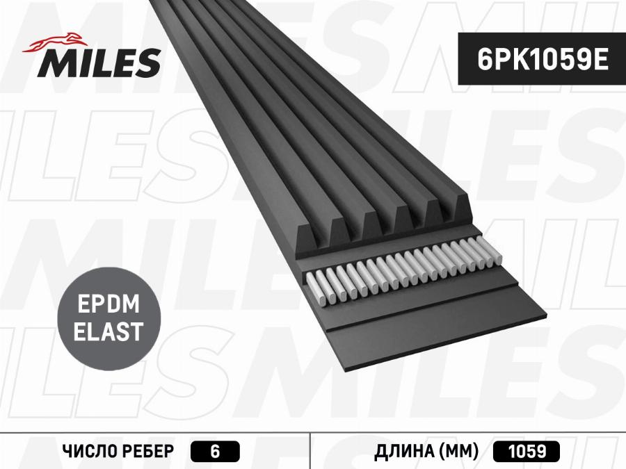 Miles 6PK1059E - Cinghia Poly-V autozon.pro