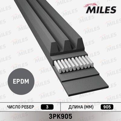 Miles 3PK905 - Cinghia Poly-V autozon.pro