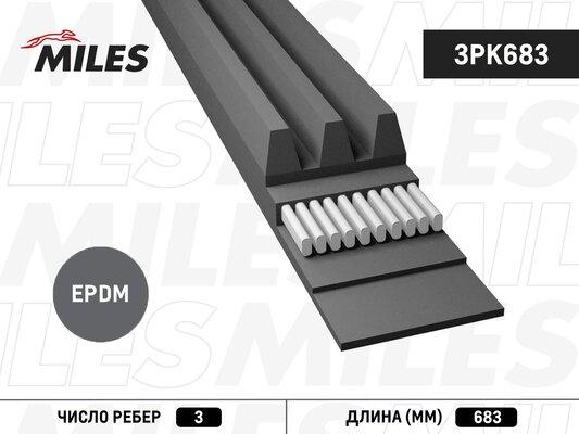 Miles 3PK683 - Cinghia Poly-V autozon.pro