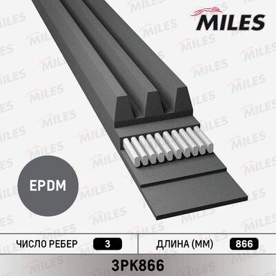 Miles 3PK866 - Cinghia Poly-V autozon.pro