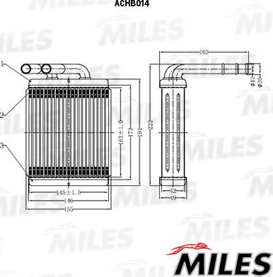 Miles ACHB014 - Scambiatore calore, Riscaldamento abitacolo autozon.pro