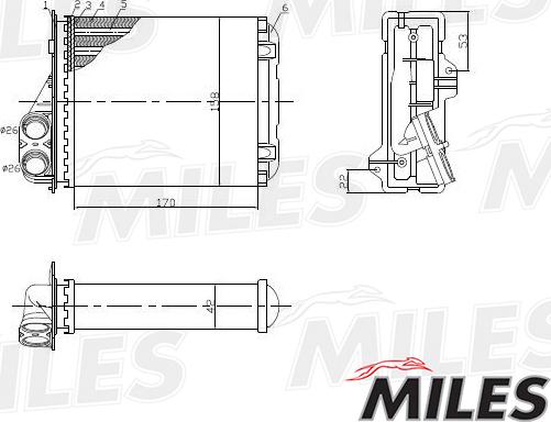 Miles ACHM001 - Scambiatore calore, Riscaldamento abitacolo autozon.pro