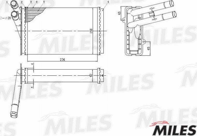 Miles ACHM003 - Scambiatore calore, Riscaldamento abitacolo autozon.pro