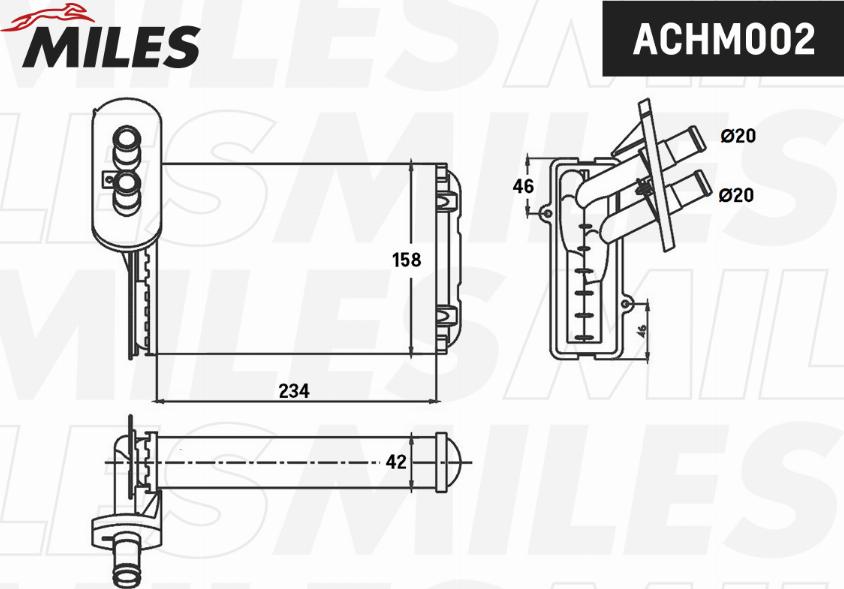 Miles ACHM002 - Scambiatore calore, Riscaldamento abitacolo autozon.pro