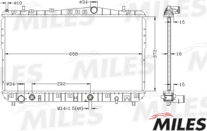 Miles ACRB030 - Radiatore, Raffreddamento motore autozon.pro