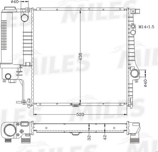 Miles ACRB173 - Radiatore, Raffreddamento motore autozon.pro