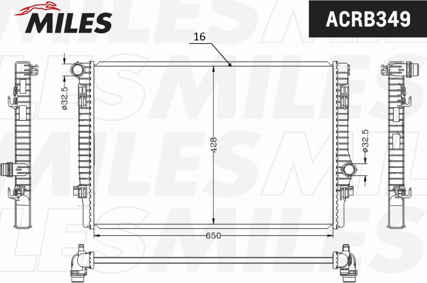 Miles ACRB349 - Radiatore, Raffreddamento motore autozon.pro