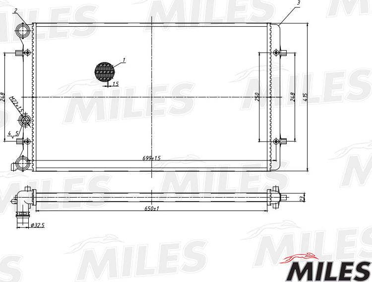 Miles ACRM016 - Radiatore, Raffreddamento motore autozon.pro