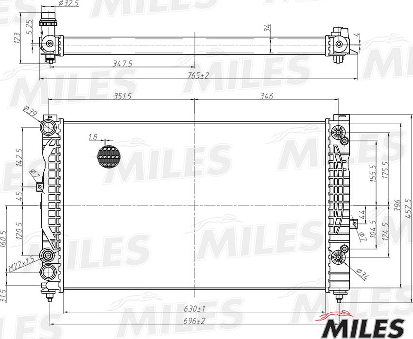 Miles ACRM013 - Radiatore, Raffreddamento motore autozon.pro