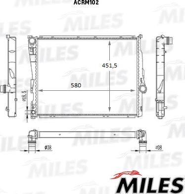 Miles ACRM102 - Radiatore, Raffreddamento motore autozon.pro