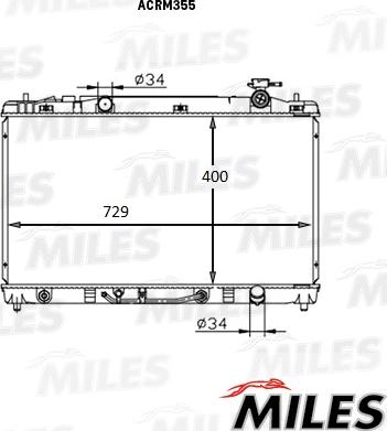 Miles ACRM355 - Radiatore, Raffreddamento motore autozon.pro