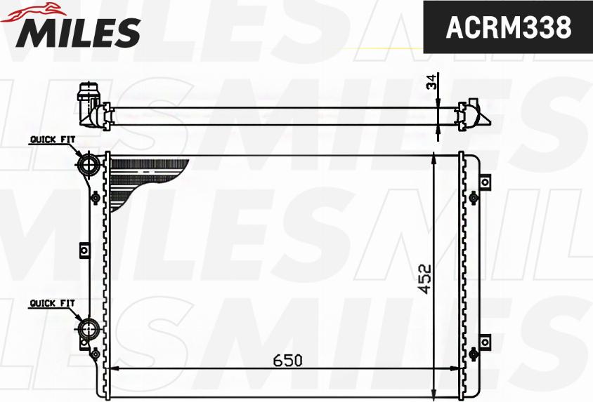 Miles ACRM338 - Radiatore, Raffreddamento motore autozon.pro