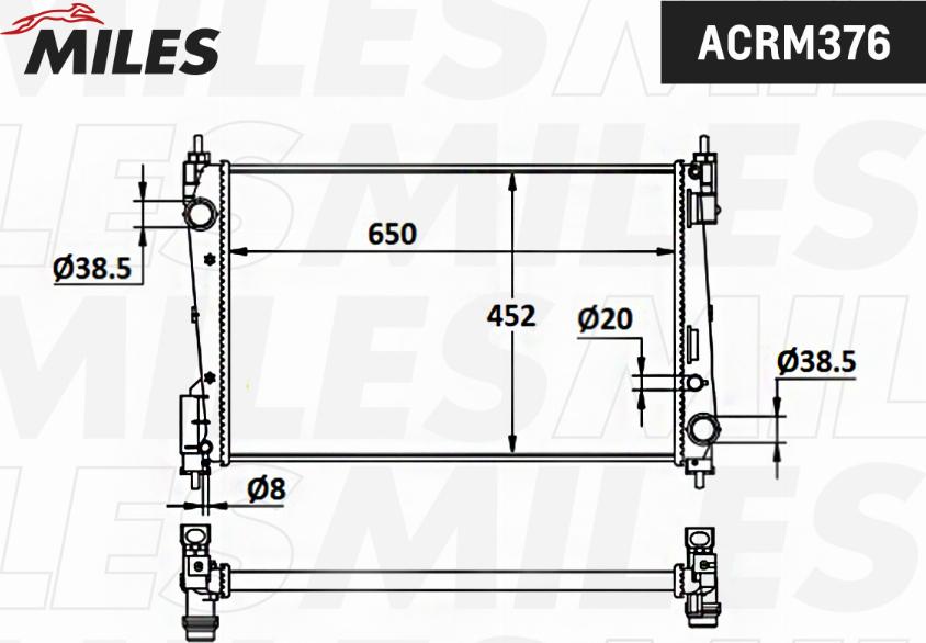 Miles ACRM376 - Radiatore, Raffreddamento motore autozon.pro