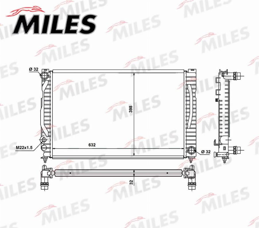 Miles ACRM372 - Radiatore, Raffreddamento motore autozon.pro